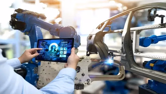 Smart factories with robotic automation and real-time data monitoring