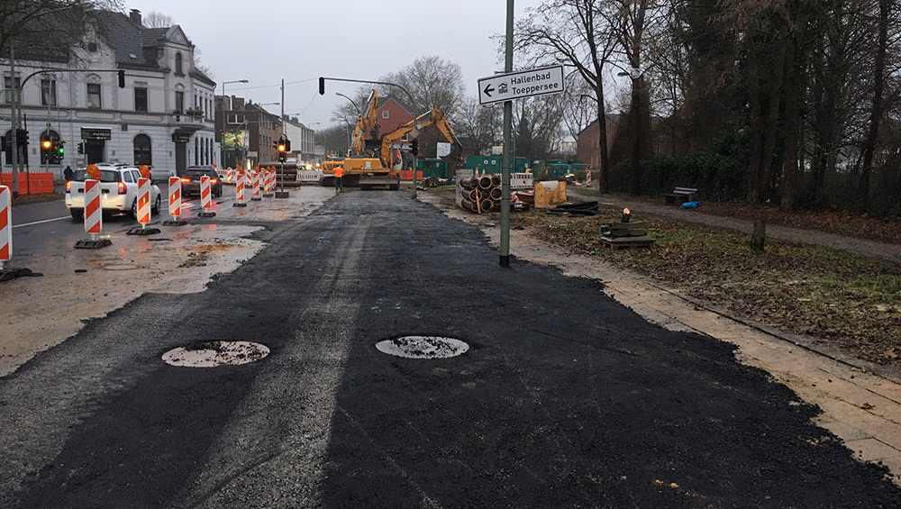 construction of a road in the city